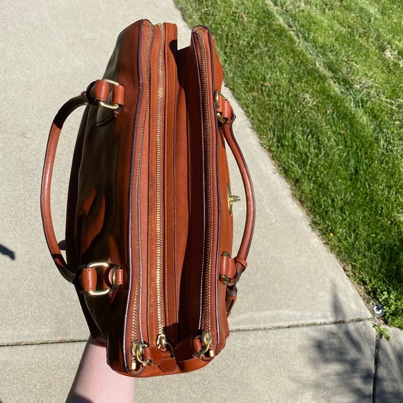 Coach Harper Sable Leather Satchel - Picture 3 of 8